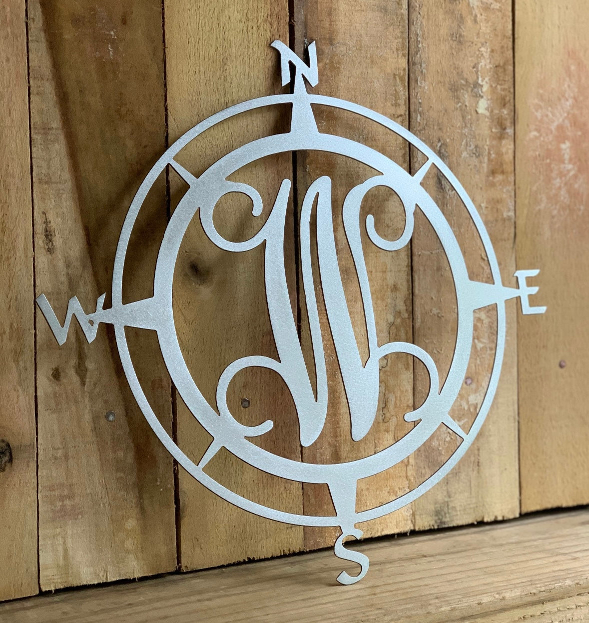 Compass Monogram Metal Wall Art